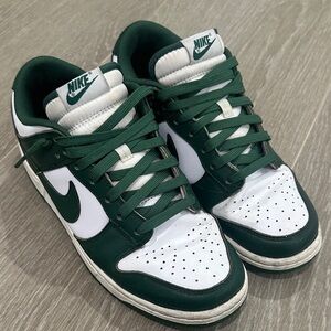 Nike Men's Forest Green and White Sneakers